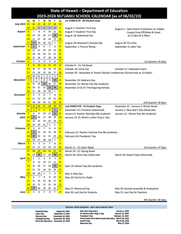 Hawaii Public School Calendar 2024 aurea modestine